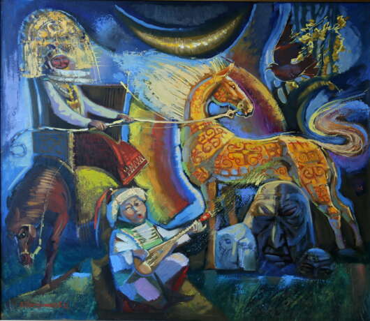 Песнь о Тулпаре Canvas Acrylic paint Modern art Mythological painting 2004 - photo 1