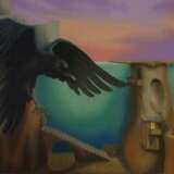 “Flight of the crow” Mixed media Surrealism Landscape painting 2014 - photo 1