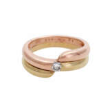 Ring mit 2 Farbsteinen und 8 Diamanten, - фото 1