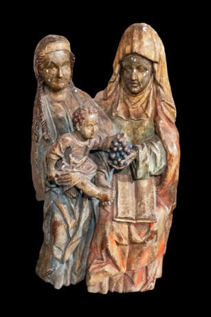Мария и Анна Naturholz Polychrome Bemalung Religiöses Genre Die Niederlande 14 век - Foto 1