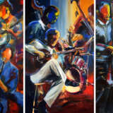 Jazz Club Triptychon Canvas Acrylic on canvas Expressionism Настроения с музыкальной сцены Germany 2015 - photo 1