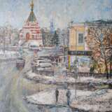 Омские улицы. Весна 21-го. Leinwand auf dem Hilfsrahmen Acryl Realismus Landschaftsmalerei Russland 2021 - Foto 1