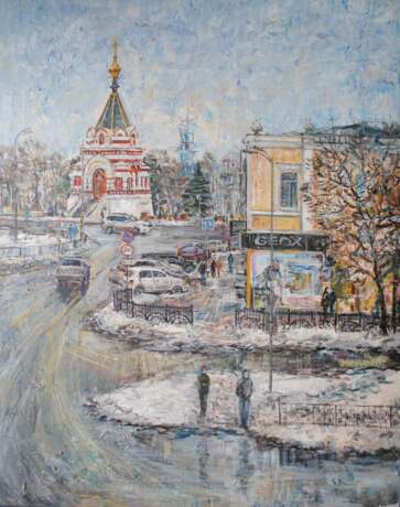 Омские улицы. Весна 21-го. Canvas on the subframe Acrylic Realism Cityscape Russia 2021 - photo 1