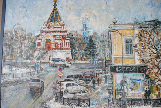 Омские улицы. Весна 21-го. Canvas on the subframe Acrylic Realism Cityscape Russia 2021 - photo 3