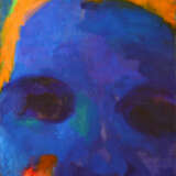 Closely watching Blue Canvas Oil paint Postmodern 2000 - photo 1