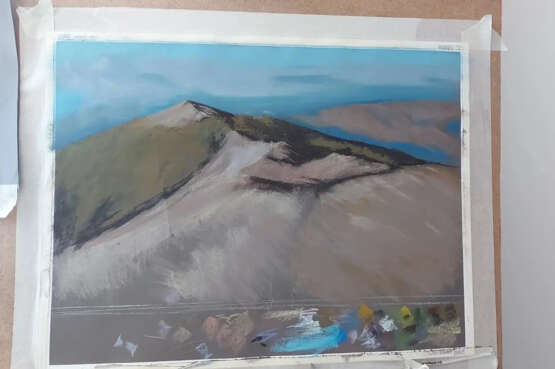 Ночевала тучка золотая Cardboard Pastel on paper Contemporary realism Mountain landscape 2022 - photo 3