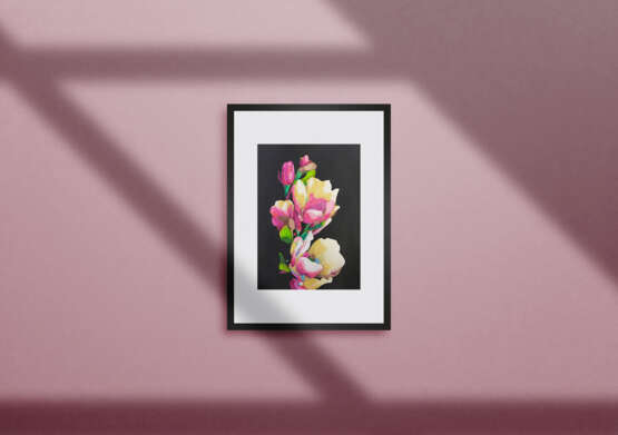 Design Painting, Painting, Абстрактная картина “Roses”, Watercolor paper, Acrylic, Naturalism, Flower still life, Kazakhstan, 2020 - photo 4