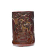 A CARVED BAMBOO 'GO PLAYERS' BRUSHPOT - photo 1