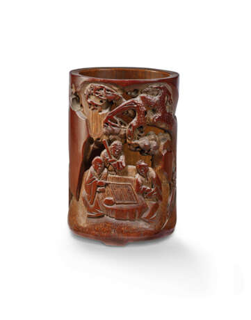 A CARVED BAMBOO 'GO PLAYERS' BRUSHPOT - Foto 5