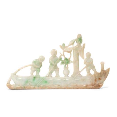 A JADEITE 'IMMORTAL AND ATTENDANTS' GROUP - photo 1