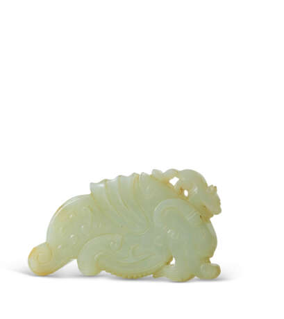 A CELADON JADE 'DRAGON FISH' CARVING - photo 3