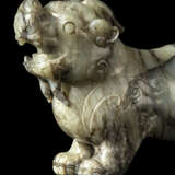 A MOTTLED WHITE AND GREY JADE MYTHICAL BEAST - photo 5