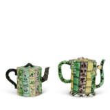 TWO FAMILLE VERTE ‘BAMBOO FORM’ TEAPOTS - photo 1