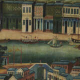 AN EXPORT PAINTING OF LANDSCAPE WITH BOATS IN A HARBOUR - photo 3