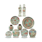 A GROUP OF TEN WUCAI VESSELS AND FIGURES - photo 1