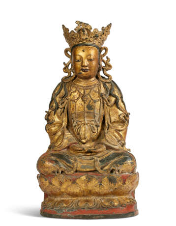 A GILT-LACQUERED BRONZE FIGURE OF GUANYIN - photo 1