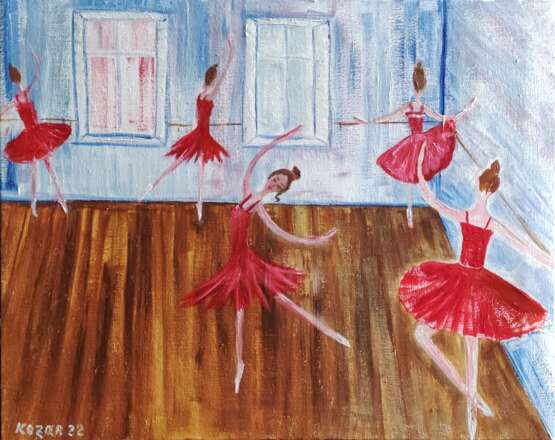 Балерины в классе Холст на подрамнике Кисть Импрессионизм Сюжетная композиция Украина 2022 г. - фото 1
