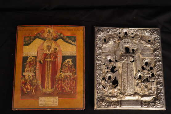 Скорбящие Naturholz икона в серебряном окладе религиозный каноничная икона Russland 18 век - Foto 2