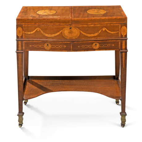 A GEORGE III HAREWOOD, TULIPWOOD AND MARQUETRY DRESSING-TABLE - photo 1