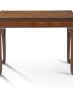 Padouk. A GEORGE II PADOUK, MAHOGANY AND SYCAMORE CONCERTINA-ACTION CARD TABLE 