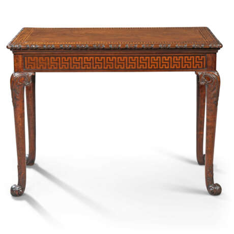 A GEORGE II PADOUK, MAHOGANY AND SYCAMORE CONCERTINA-ACTION CARD TABLE - photo 1