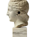 A WHITE MARBLE HEAD OF A WOMAN - photo 4