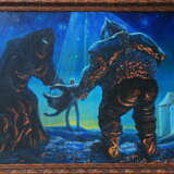 „Die Rückkehr des verlorenen Sohnes“ Leinwand Ölfarbe Surrealismus Mythologisches 1994 - Foto 1