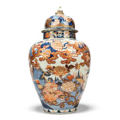 A JAPANESE IMARI VASE AND COVER