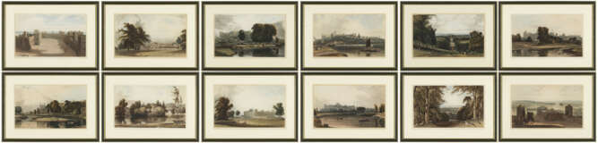 A SET OF TWELVE HAND-COLOURED LITHOGRAPHS OF THE VICINITY OF WINDSOR - Foto 1