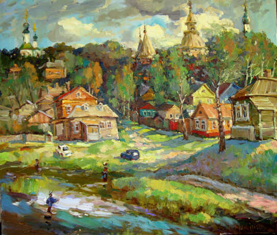 Провинциальный городок Canvas Oil paint Realism Landscape painting 2015 - photo 1
