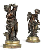 Louis-Simon Boizot. A PAIR OF FRENCH PATINATED-BRONZE FIGURES OF CUPID AND PYSCHE