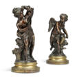 A PAIR OF FRENCH PATINATED-BRONZE FIGURES OF CUPID AND PYSCHE - Archives des enchères