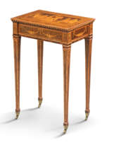 A NORTH ITALIAN FRUITWOOD, AMARANTH, TULIPWOOD AND INDIAN ROSEWOOD MARQUETRY OCCASIONAL TABLE