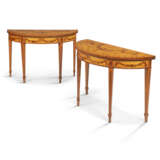 A PAIR OF GEORGE III TULIPWOOD AND SATINWOOD CARD TABLES - photo 1