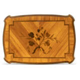 A LOUIS XV KINGWOOD, AMARANTH AND BOIS SATINEE MARQUETRY TABLE A ECRIRE - photo 3