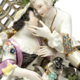 A MEISSEN PORCELAIN GROUP OF LOVERS WITH A PUG-DOG - photo 4