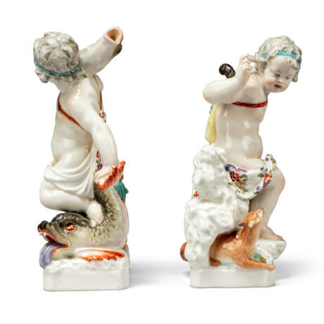FOUR BERLIN PORCELAIN FIGURES OF PUTTI EMBLEMATIC OF THE ELEMENTS - Foto 2
