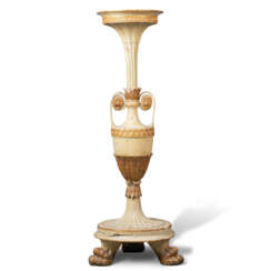 A WHITE-PAINTED AND PARCEL-GILT TORCHERE