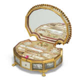 A PALAIS ROYAL MOTHER-OF-PEARL AND GLASS INSET GILTMETAL WORKBOX - photo 2