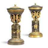 A NEAR PAIR OF EMPIRE ORMOLU AND PATINATED BRONZE PERFUME-BURNERS AND COVERS - фото 1