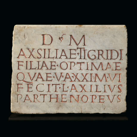 A ROMAN MARBLE FUNERARY INSCRIBED PANEL - photo 1