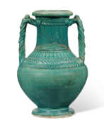 Empire parthe. A PARTHIAN TURQUOISE GLAZED POTTERY AMPHORA