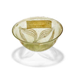 A MEROVINGIAN PALE GREEN GLASS PALM CUP
