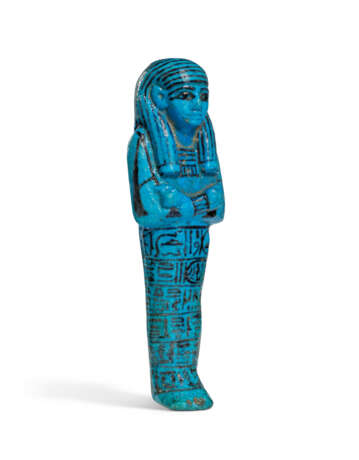 AN EGYPTIAN BRIGHT BLUE FAIENCE SHABTI FOR SETY I - Foto 2