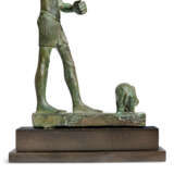 AN EGYPTIAN BRONZE HORUS THE BEHDETITE SPEARING SETH - photo 3