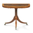 A REGENCY SATINWOOD, ROSEWOOD, MAHOGANY, AMARANTH AND CALAMANDER CARD TABLE - Auktionsarchiv