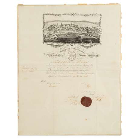 Württemberg - Gesellenbrief von 1856 des - фото 1