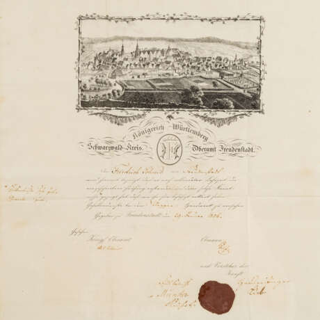 Württemberg - Gesellenbrief von 1856 des - фото 2