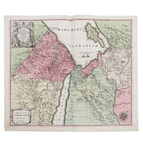 2 handkolorierte Kupferstichlandkarten Afrika und Ägypten von Matthaeus Seutter, 18./19.Jh. - - photo 3