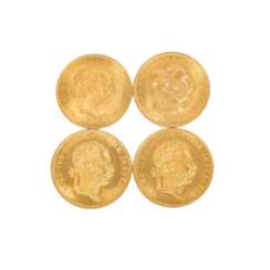 Österreich /GOLD - Lot Franz Josef I. mit 2 x 1 Dukat, 1 x 4 Florin und 1 x 10 Kronen